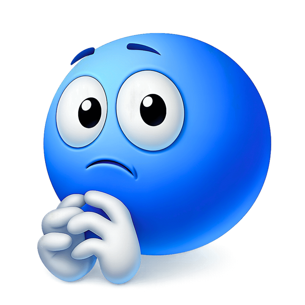 Shy Emoji PNG with Nervous Expression and Folded Hands – Transparent Background ClipArt