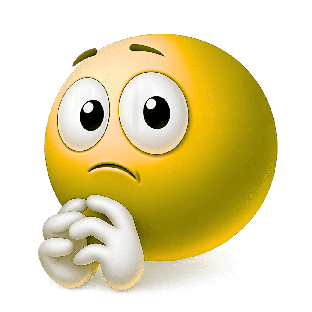Yellow Shy Emoji PNG with Nervous Face and Folded Hands – Free Transparent ClipArt