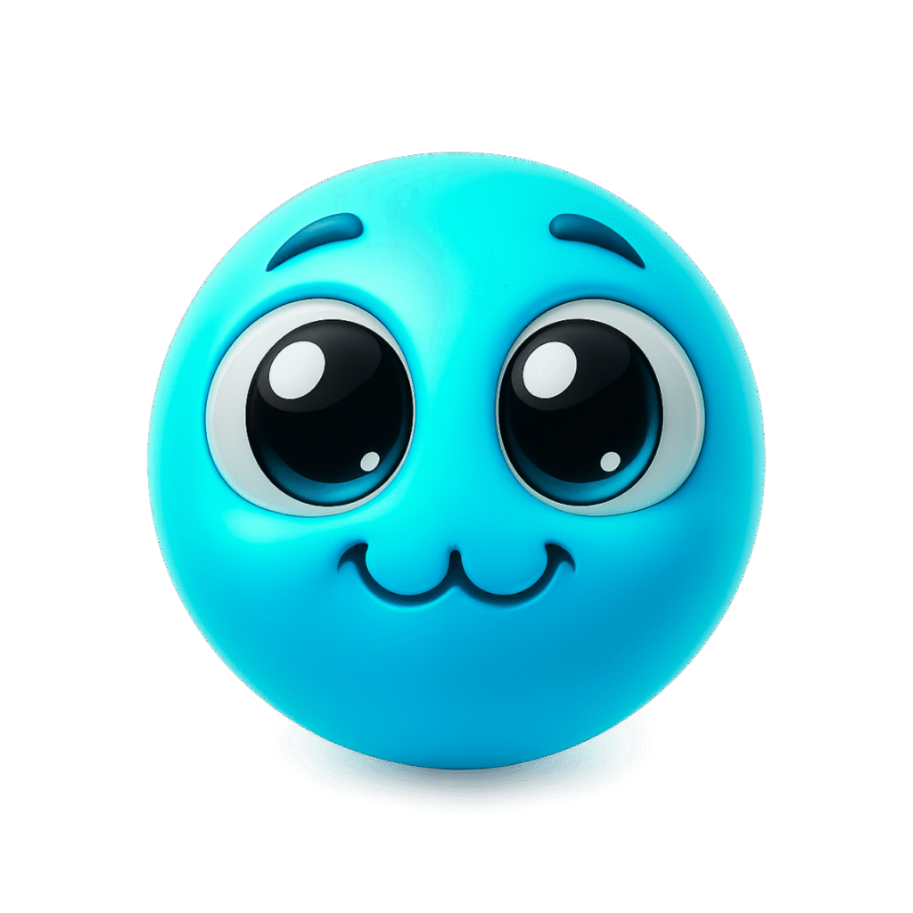 Say hello to this delightful blue emoji that captures the classic ":3" expression in the cutest way possible! 💙 With its big sparkling eyes, soft glossy finish, and innocent smile, this emoji is pure digital joy. Perfect for expressing playful innocence, bashfulness, or sweet affection, it adds a bubbly charm to your messages. The vibrant blue color and rounded 3D look make it pop off the screen. Whether for chats, social media, or sticker packs, this emoji is your go-to for spreading smiles and warmth.