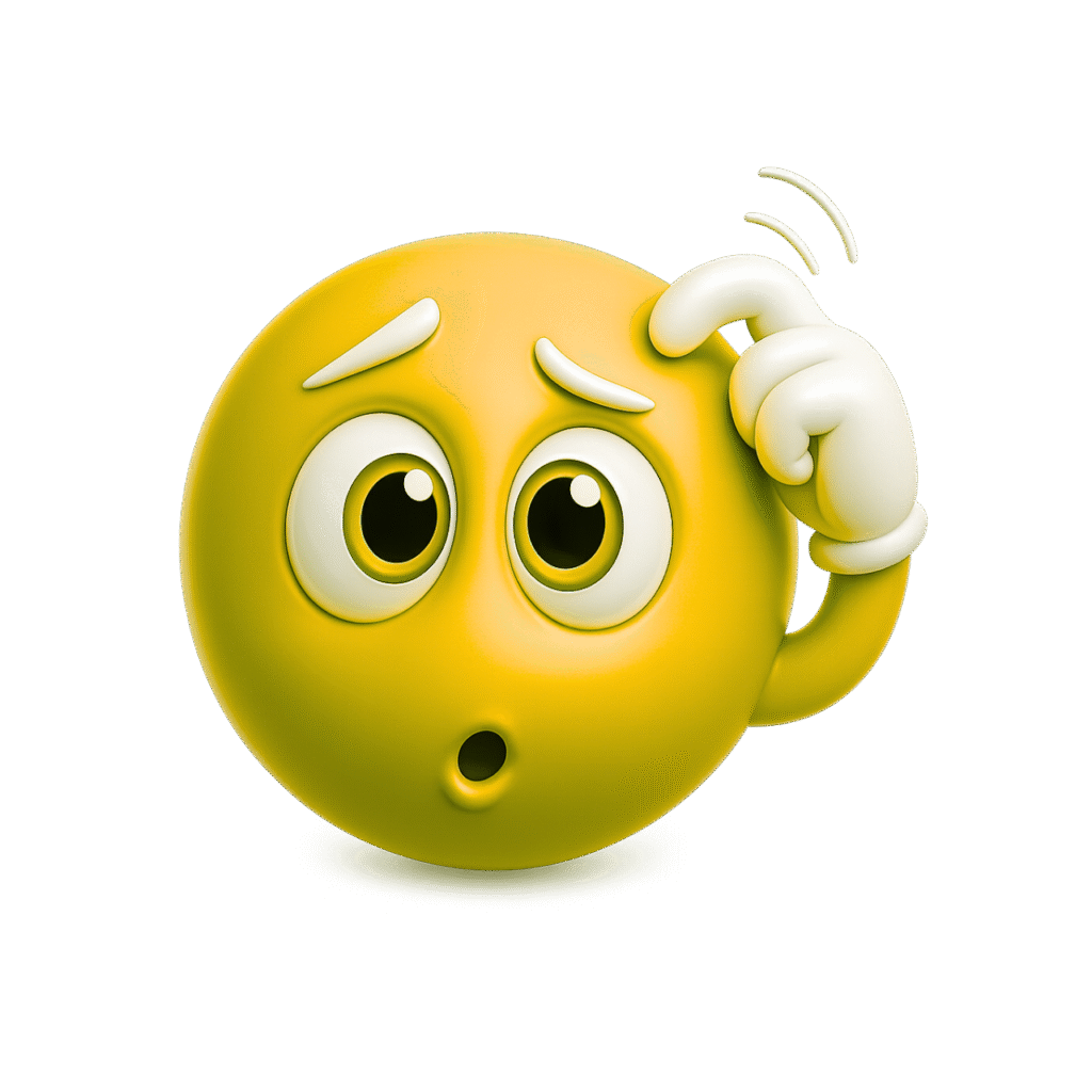 a yellow emoji with a finger on the head