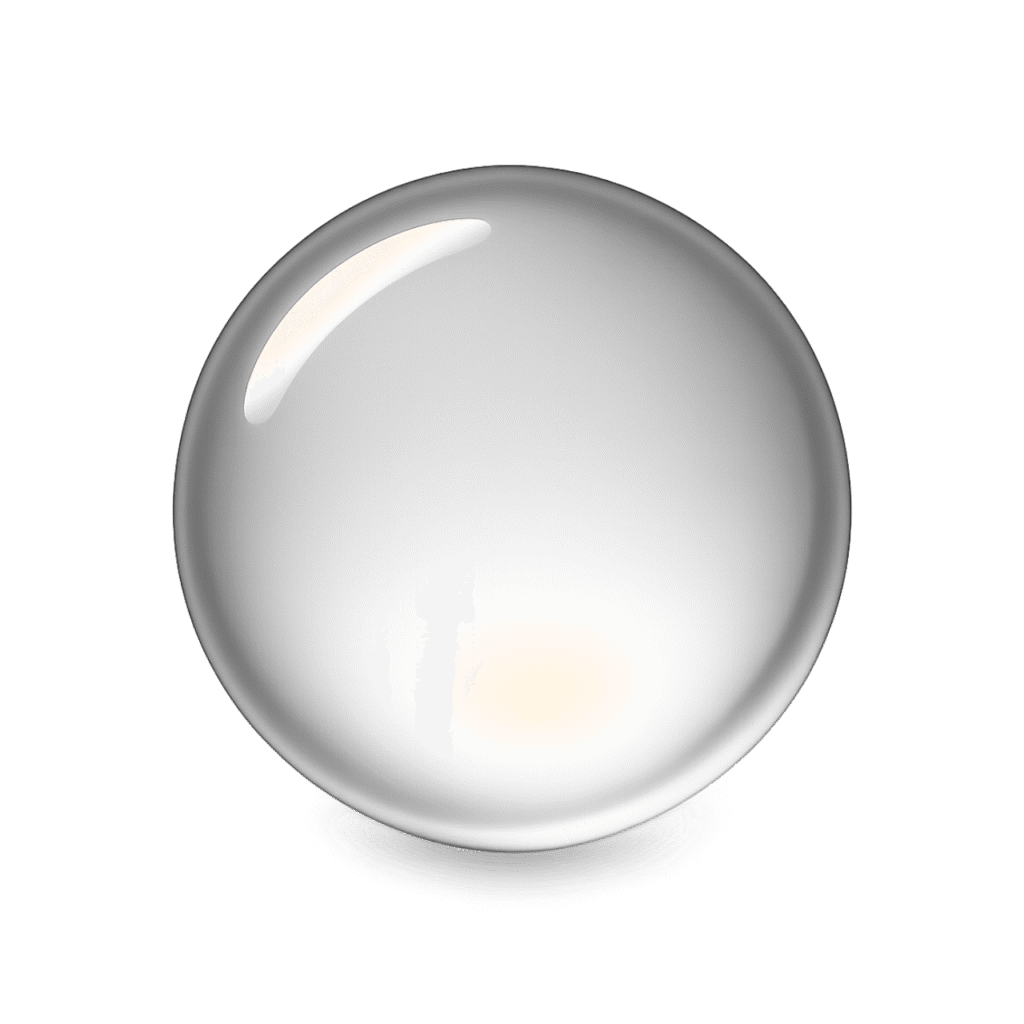 Glossy white circle emoji with subtle inner glow and smooth 3D finish on a transparent background