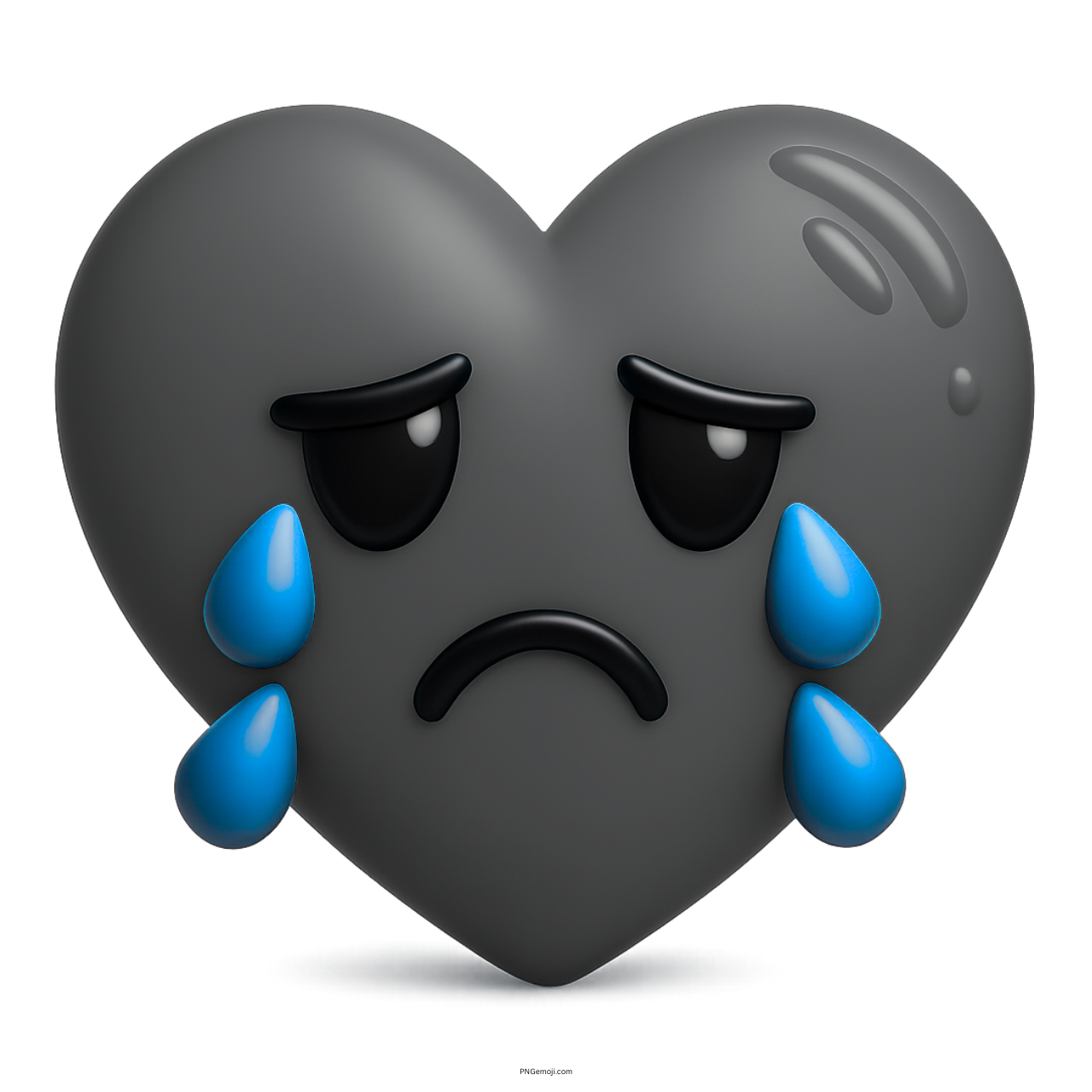 Crying black heart emoji showing sadness, emotional pain, grief, or heartbreak.