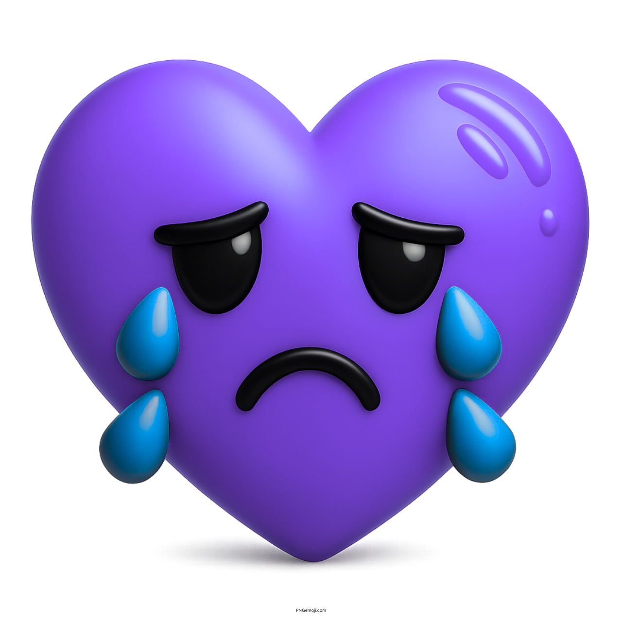 Purple heart emoji with tears, representing deep sadness, heartbreak, grief, or emotional struggle.
