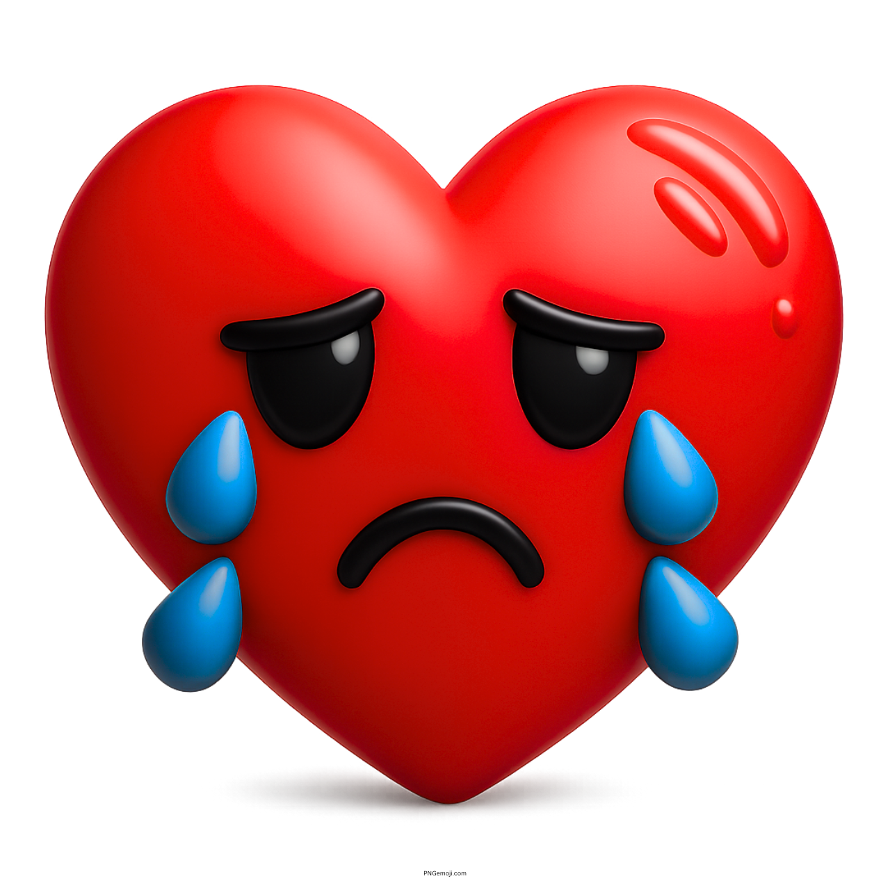 Red heart emoji crying with tears, expressing sadness, heartbreak, emotional pain or loss.