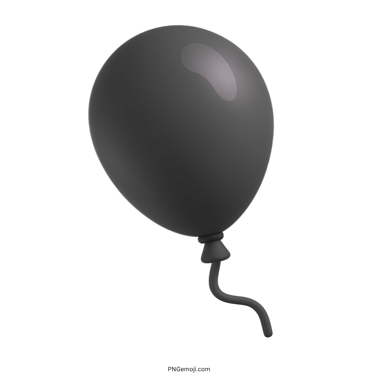 3D black balloon emoji for dark theme parties, gothic decor, or solemn events