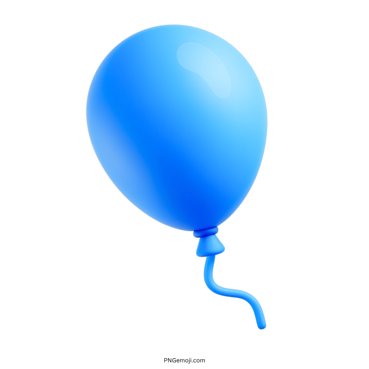 3D blue balloon emoji for celebration, decoration, birthday, or festive occasions