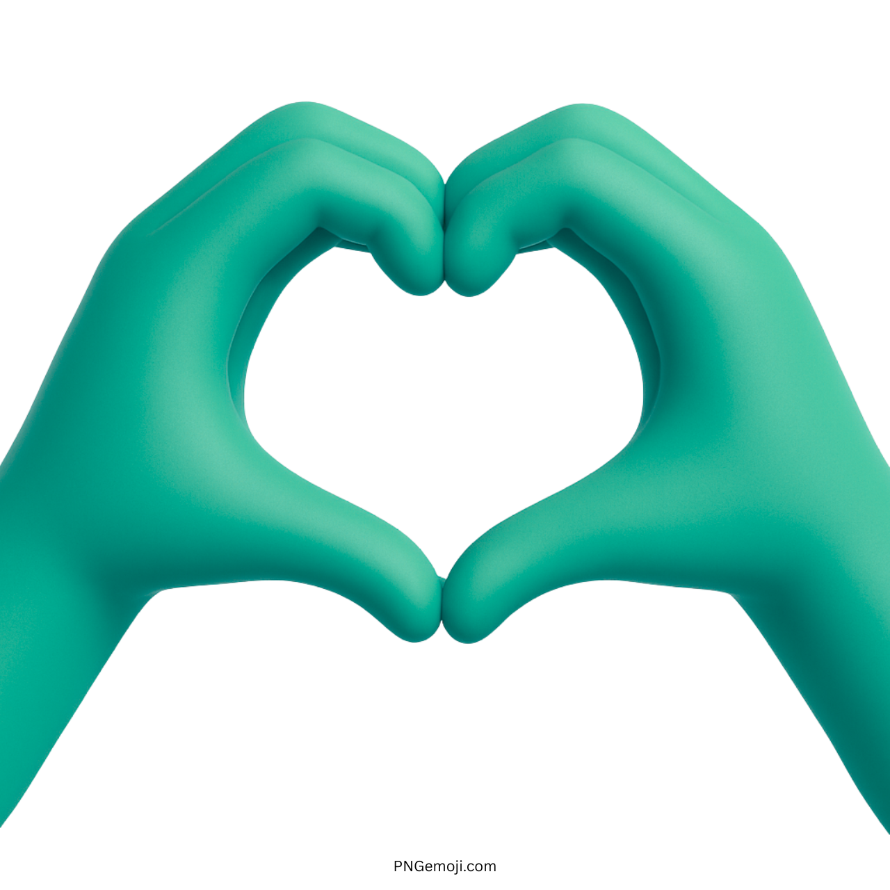 3D teal hands forming heart shape emoji symbol for love and unity PNG
