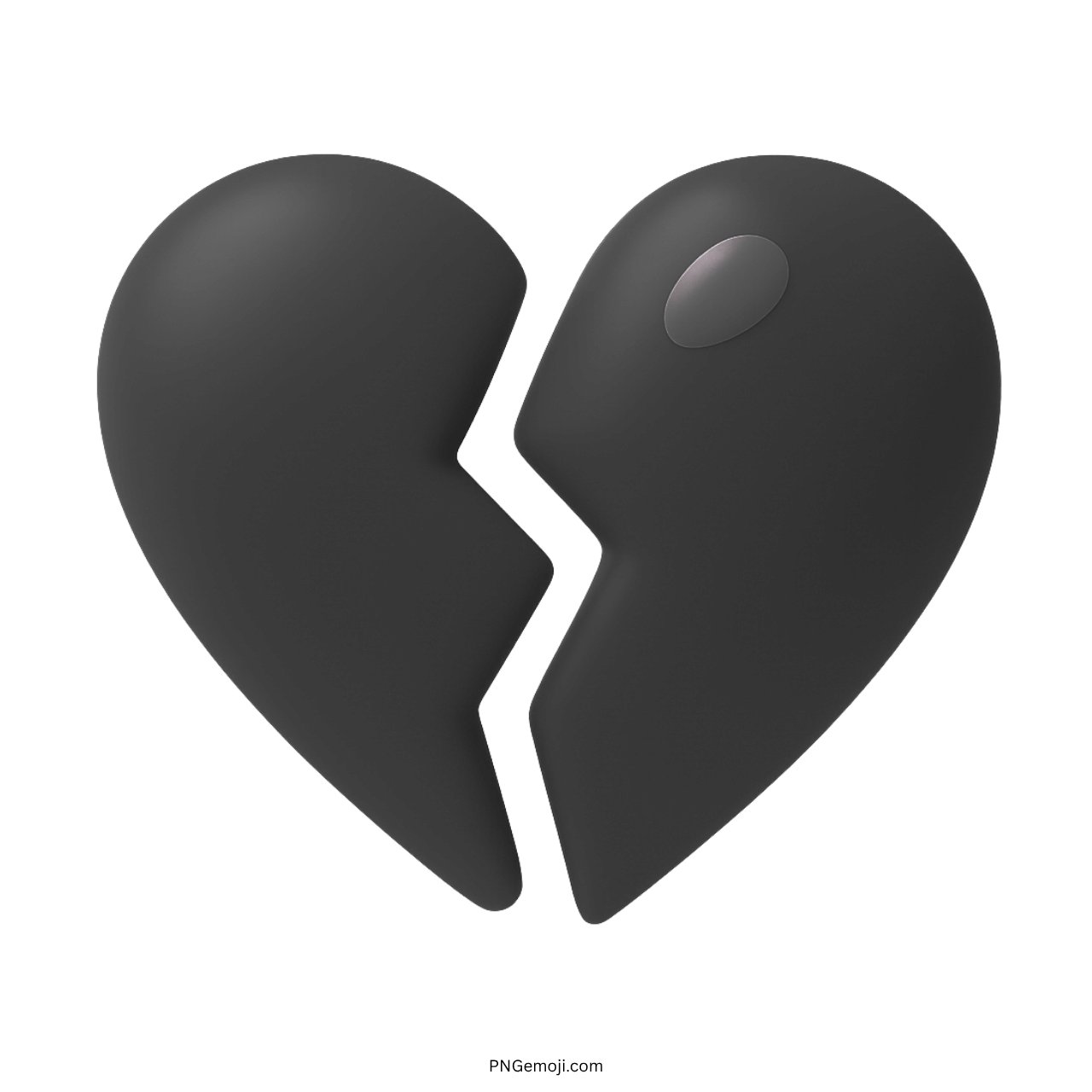 3D black heart break emoji showing deep sorrow, emotional sadness, and love loss