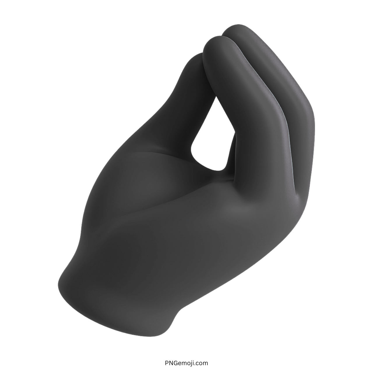 3D black Italian hand gesture emoji with transparent background for digital design use