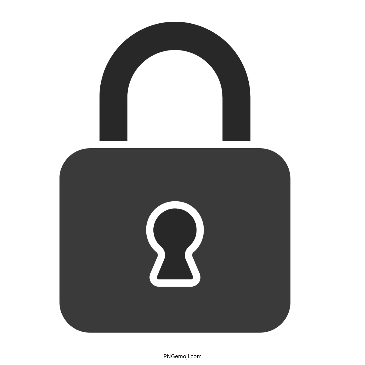 3D black lock emoji icon with keyhole symbol for secure and private content