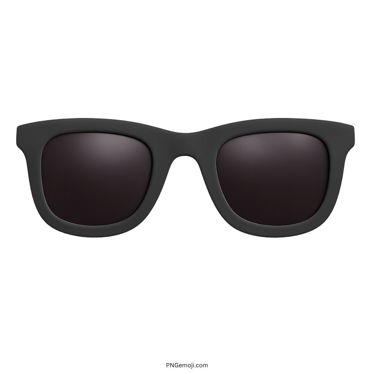 3D black sunglasses emoji with dark lenses on transparent background PNG clipart