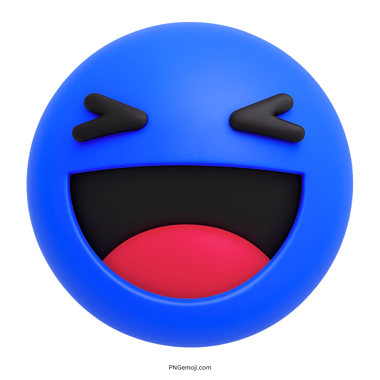 3D blue Facebook Haha emoji with laughing face and closed eyes