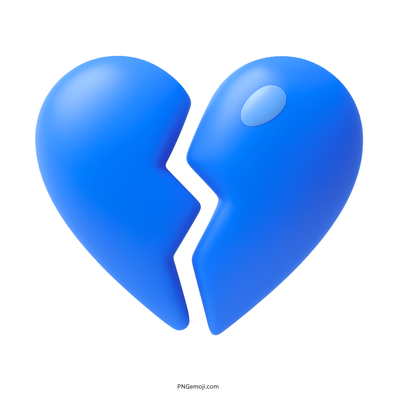 3D broken blue heart emoji symbolizing sadness, heartbreak, and emotional loss