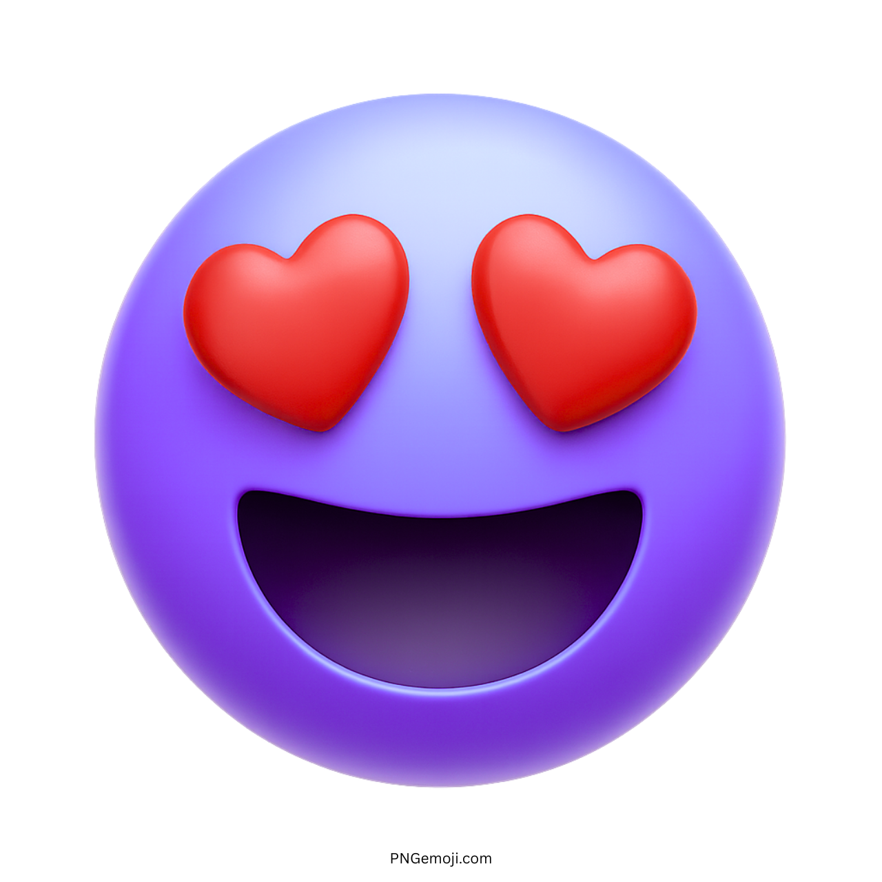 3D blue heart eyes emoji smiley face expressing love and happiness in clipart style