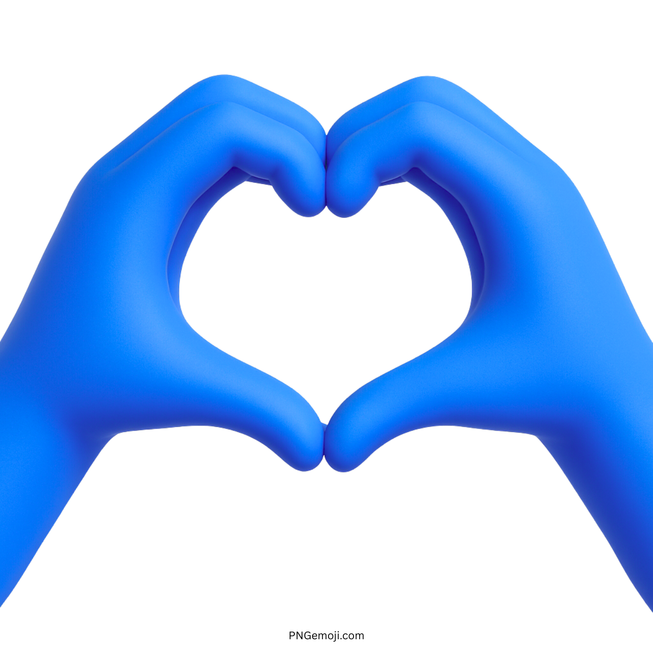 3D blue hands forming heart shape symbolizing love, care, and appreciation emoji