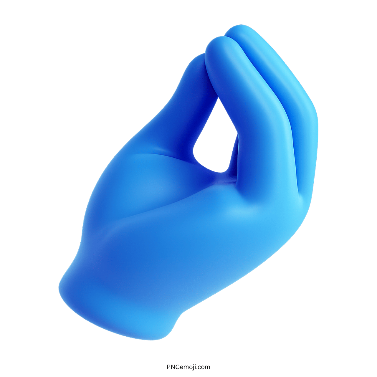 3D blue Italian hand gesture emoji with transparent background for clipart and graphics