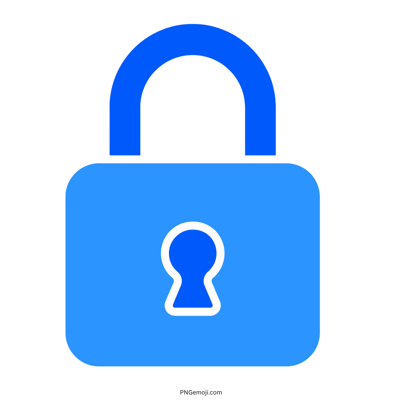 3D blue padlock emoji icon with keyhole and secure lock symbol on transparent background