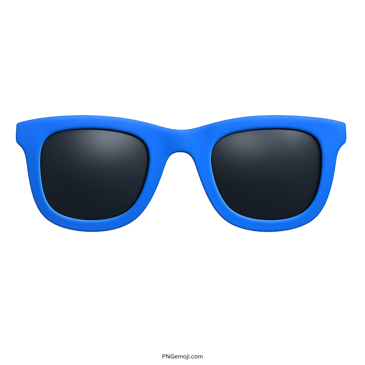 3D blue sunglasses emoji with black lenses on transparent background PNG clipart
