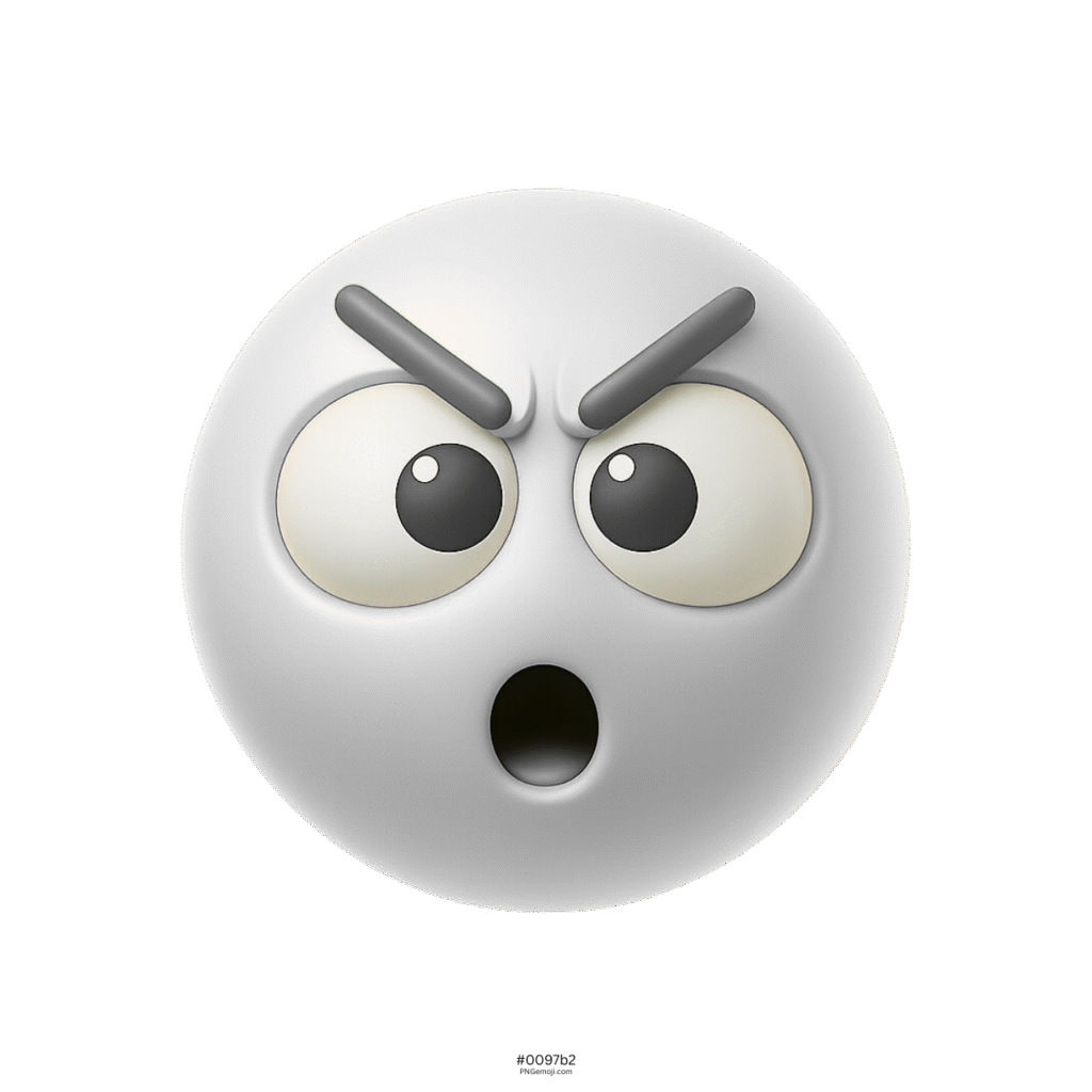 3D dumbfound white emoji showing wide eyes and shocked open mouth