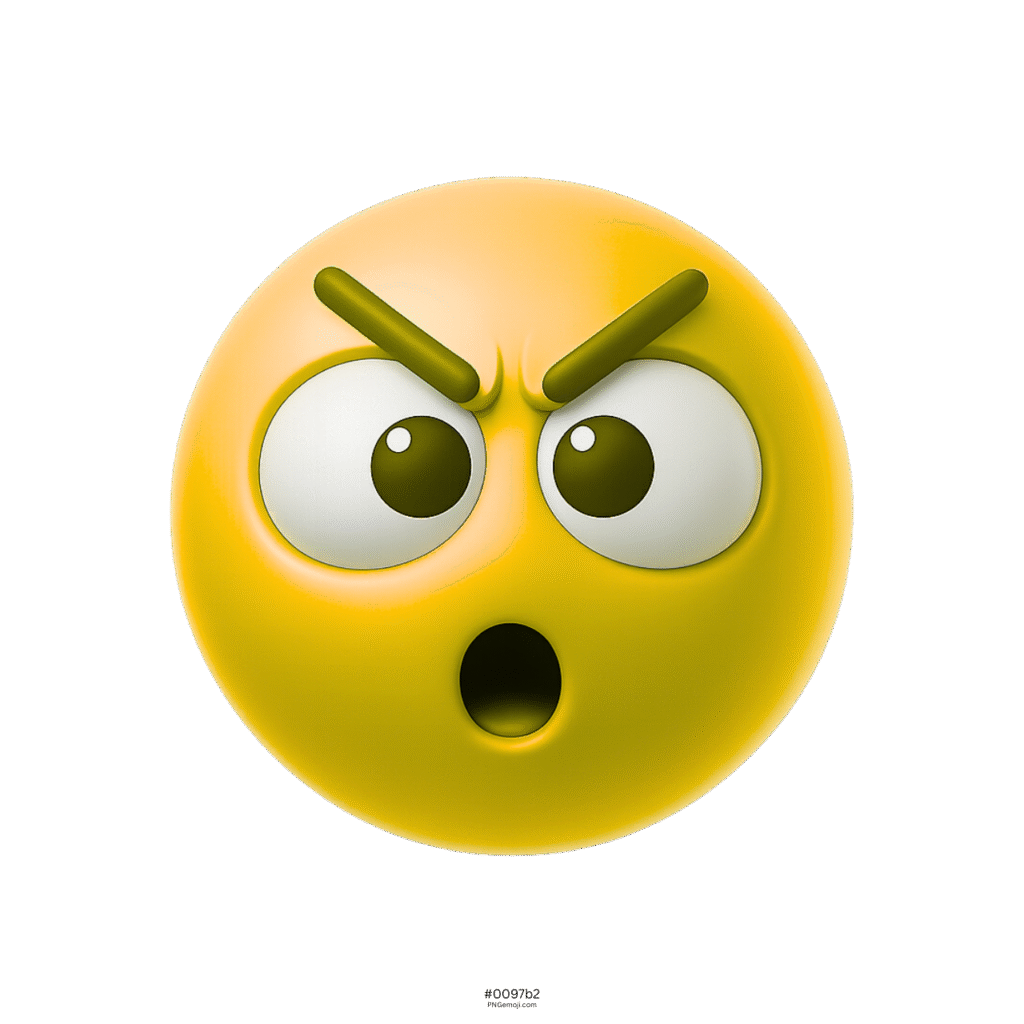 3D dumbfound yellow emoji with surprised eyes and shocked open mouth