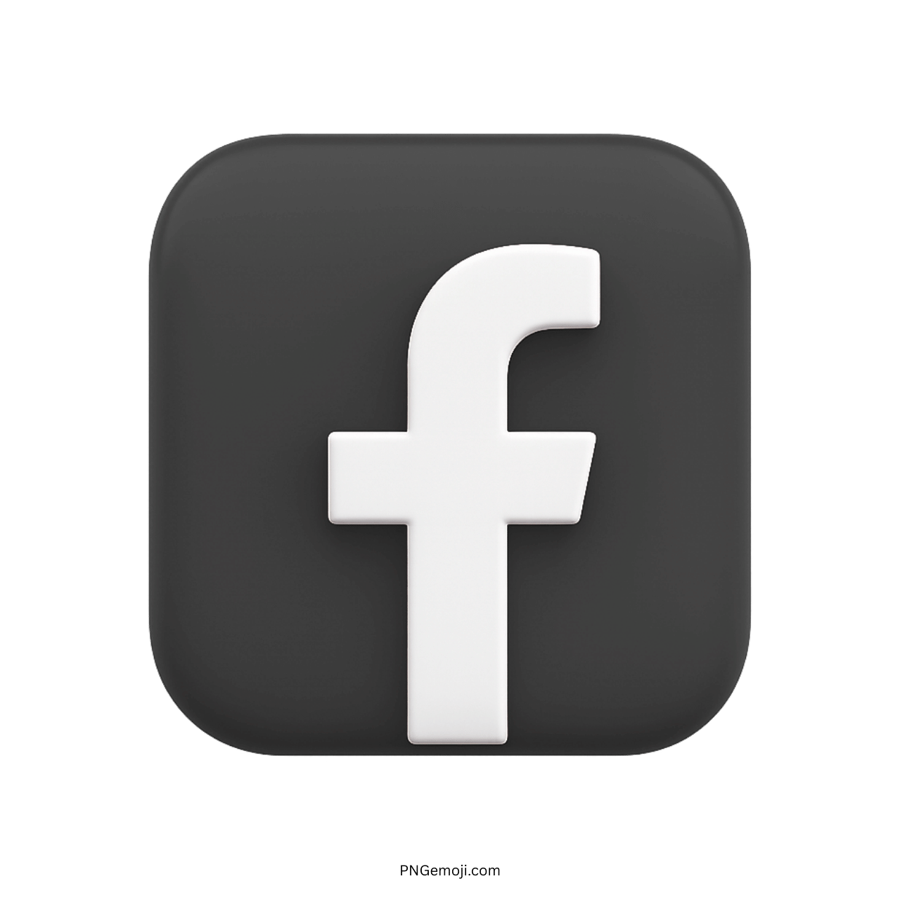3D Facebook logo icon in white on dark gray square background