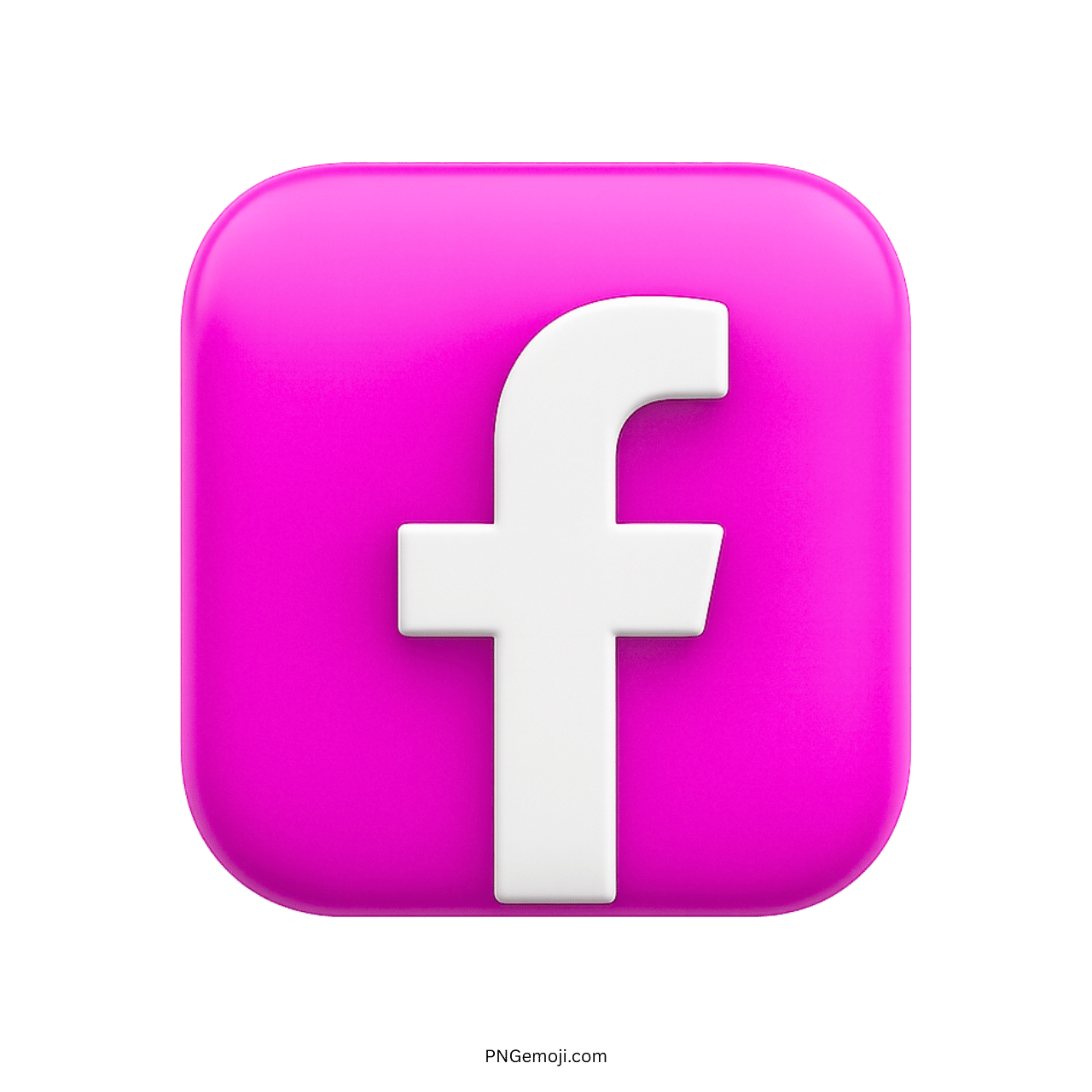 3D Facebook logo icon with white &ldquo;f&rdquo; on bright pink rounded square background