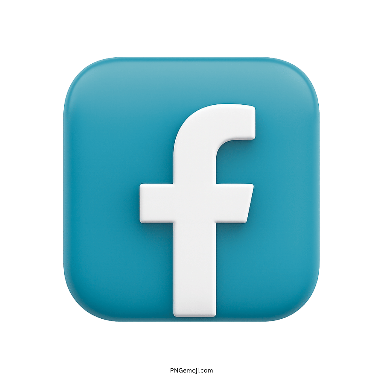 3D Facebook logo icon with white letter f on rounded blue square background