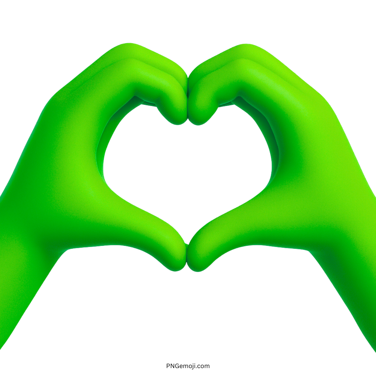 3D green hands forming heart shape expressing eco love, harmony, and connection emoji