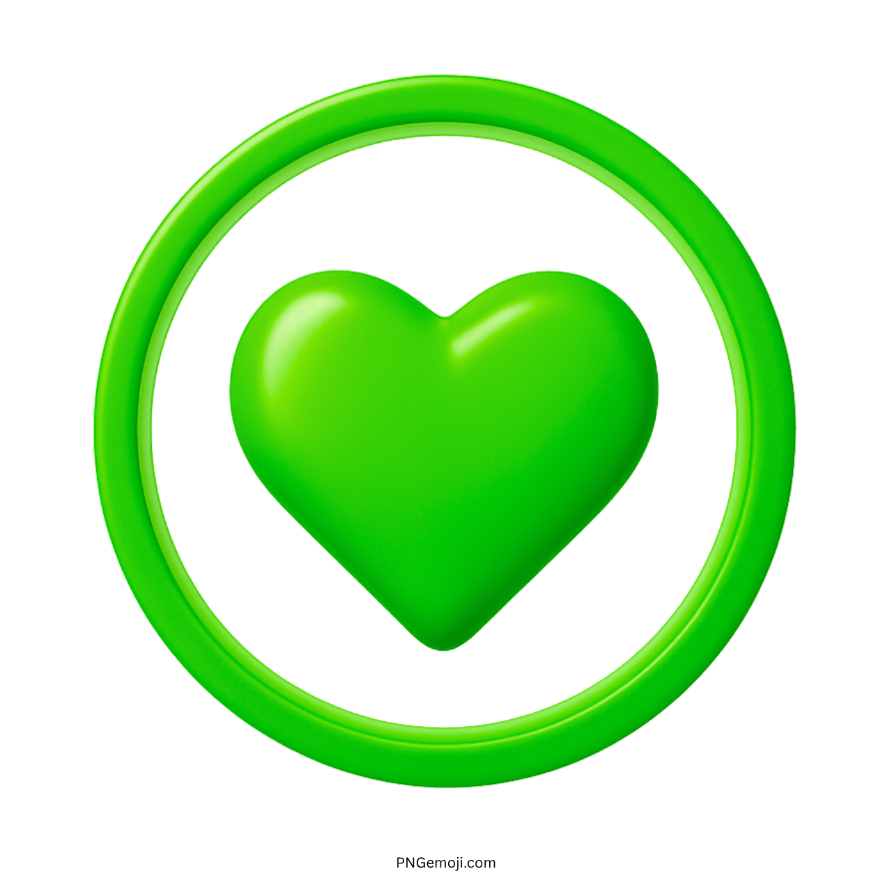 3D green heart emoji symbolizing growth, health, renewal, and peaceful emotional connection