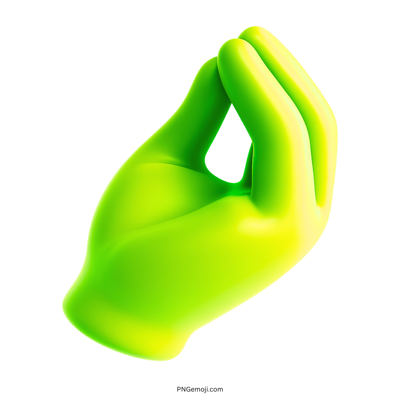 3D green Italian hand gesture emoji with transparent background for modern graphic use