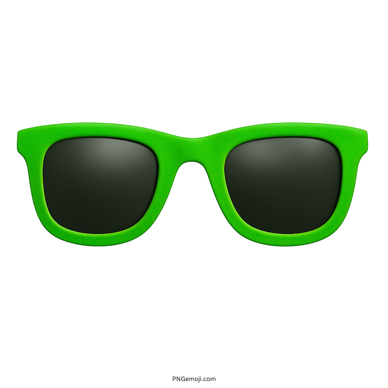 3D green sunglasses emoji with dark black lenses on transparent background PNG clipart