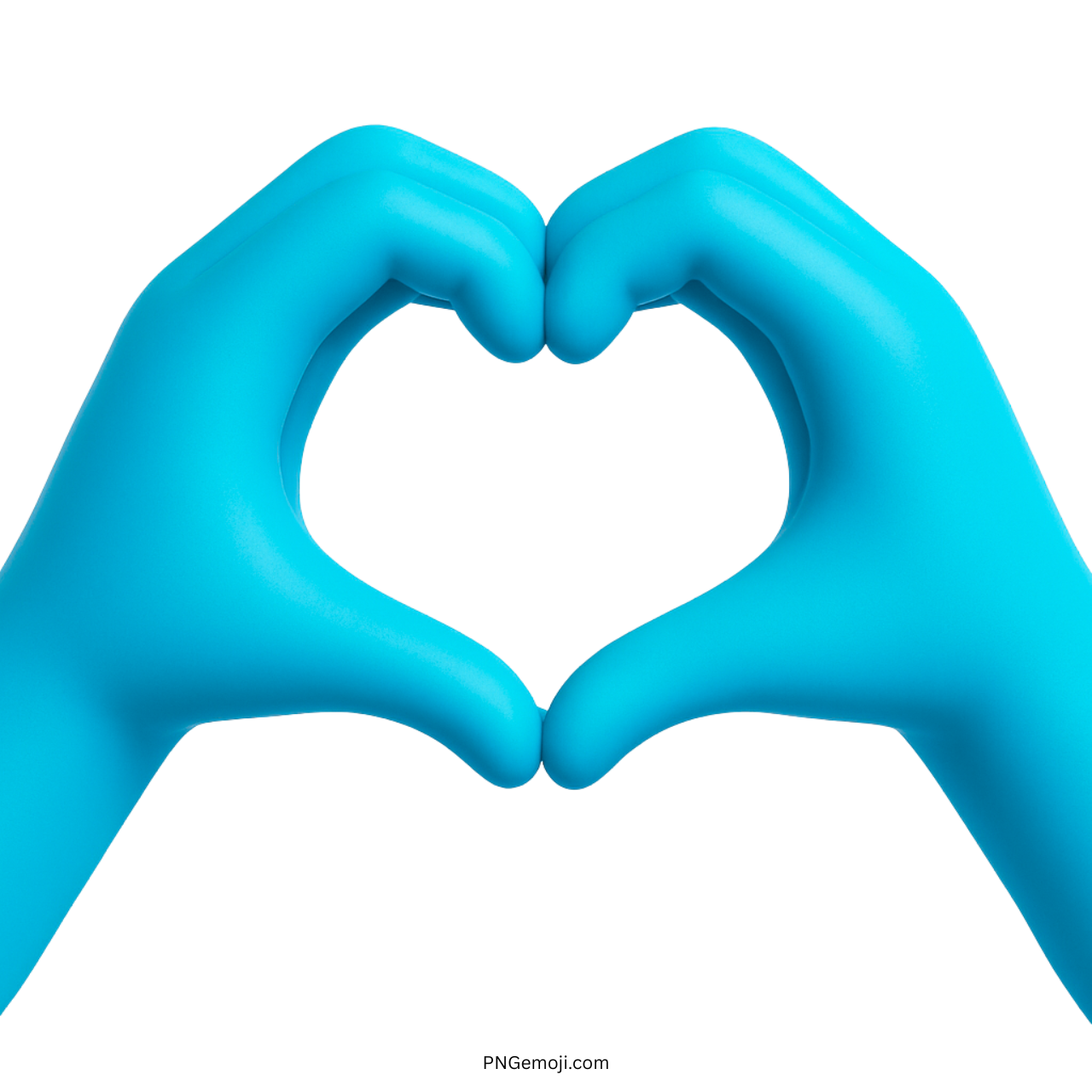 3D light blue hands forming heart shape showing calm love, care, and peace emoji