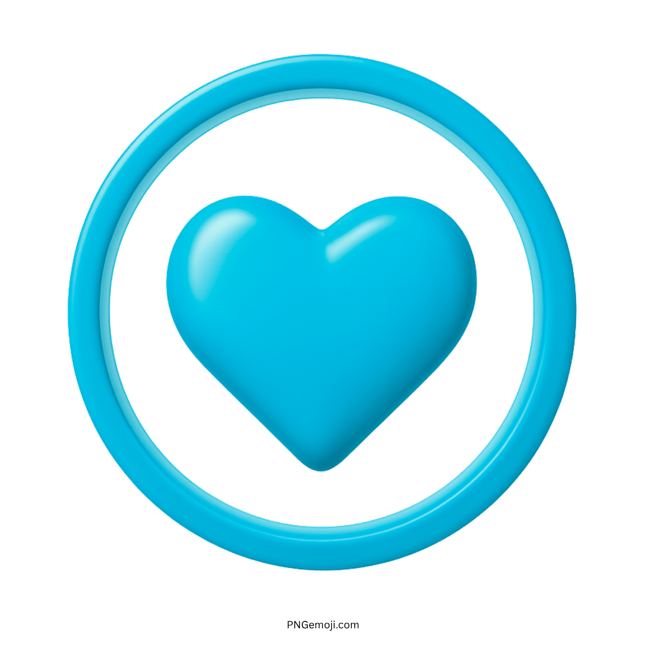 3D light blue heart emoji symbol representing calm, trust, and peaceful emotional expression