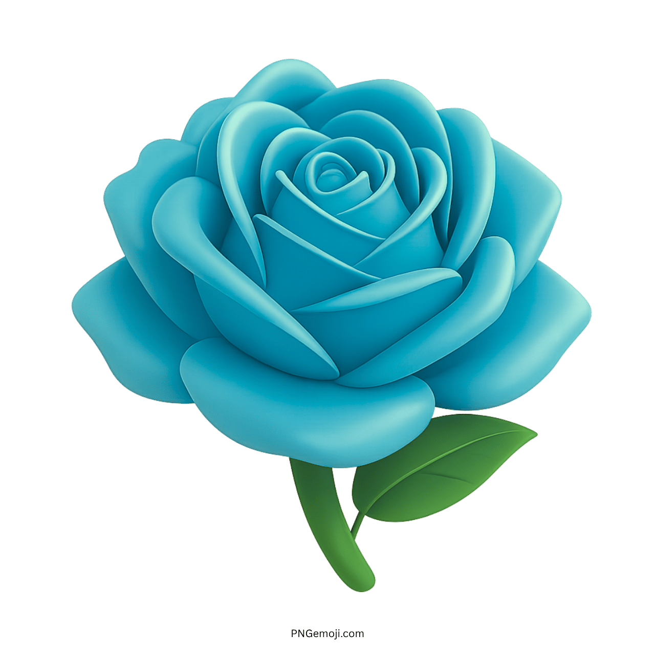 3D Light Blue Rose PNG with vibrant and realistic design