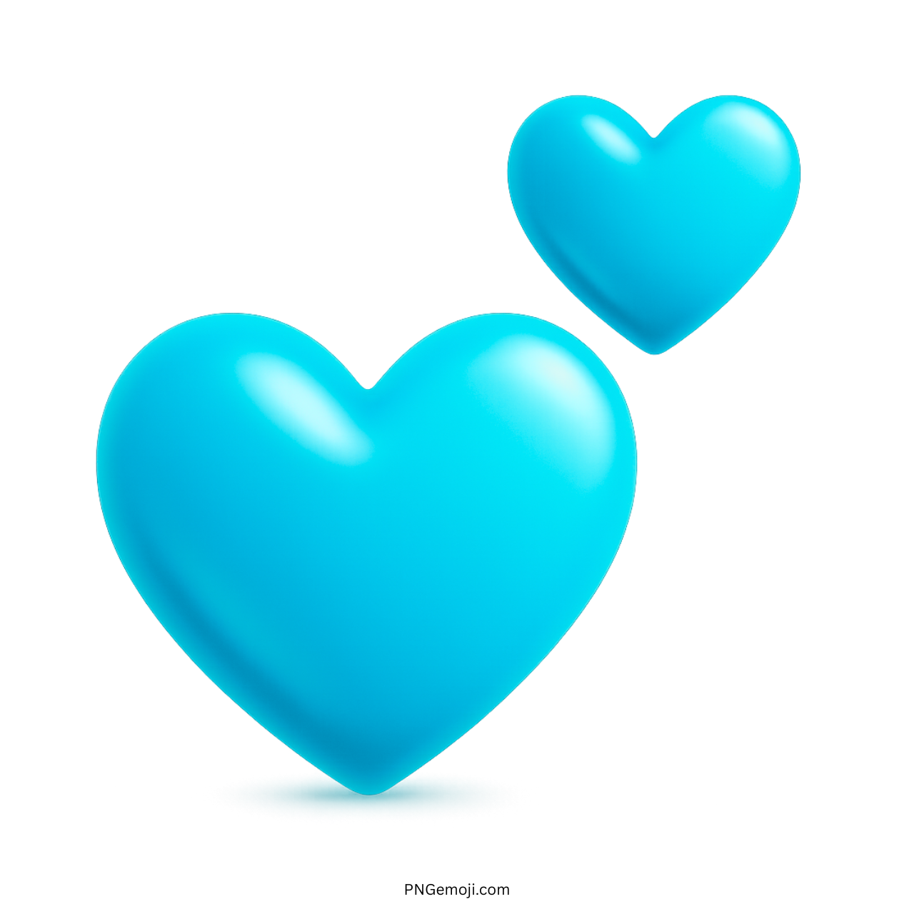 3D light blue two hearts emoji symbol showing trust, calm love, peace and friendship