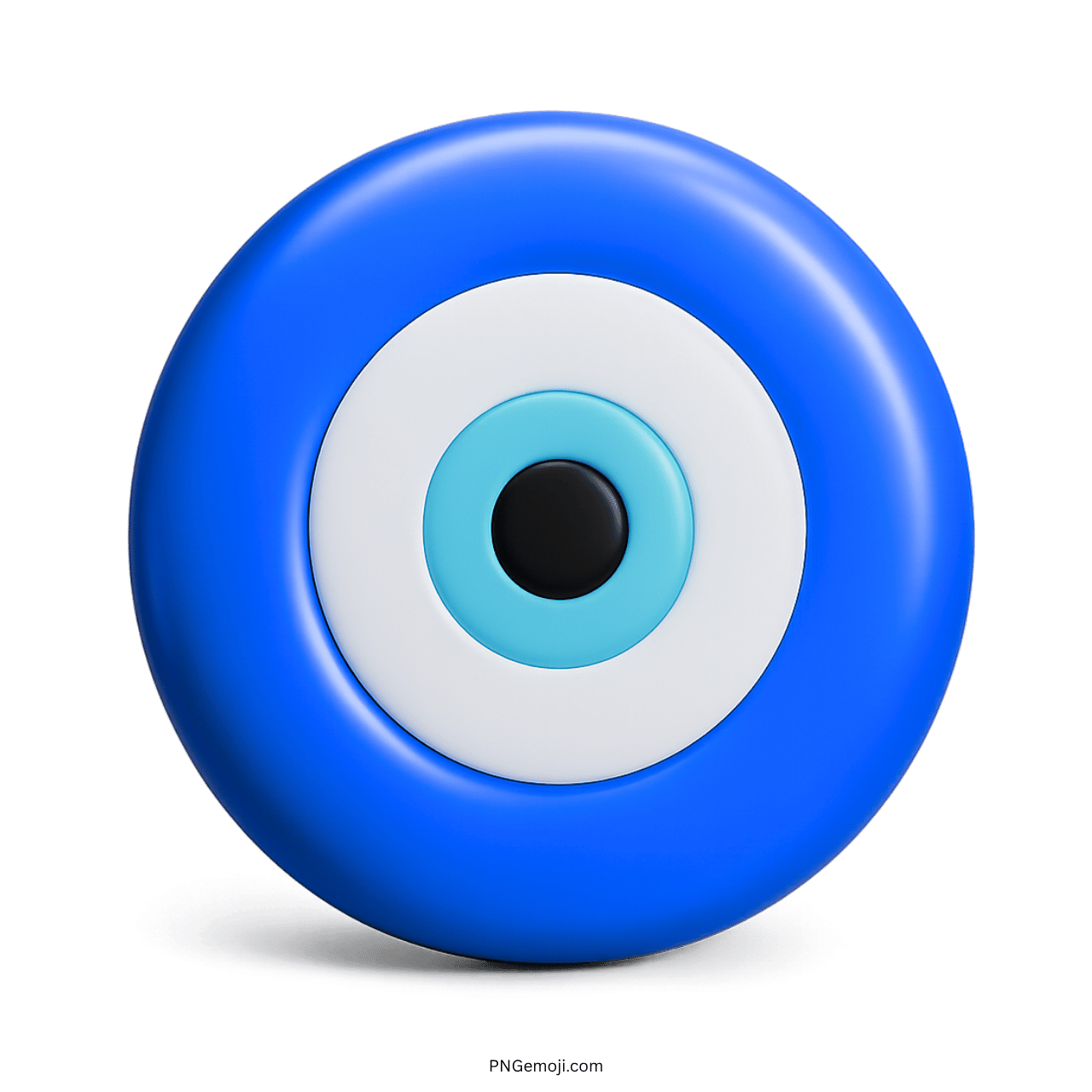 3D blue Nazar amulet emoji with glowing evil eye protection charm on transparent background