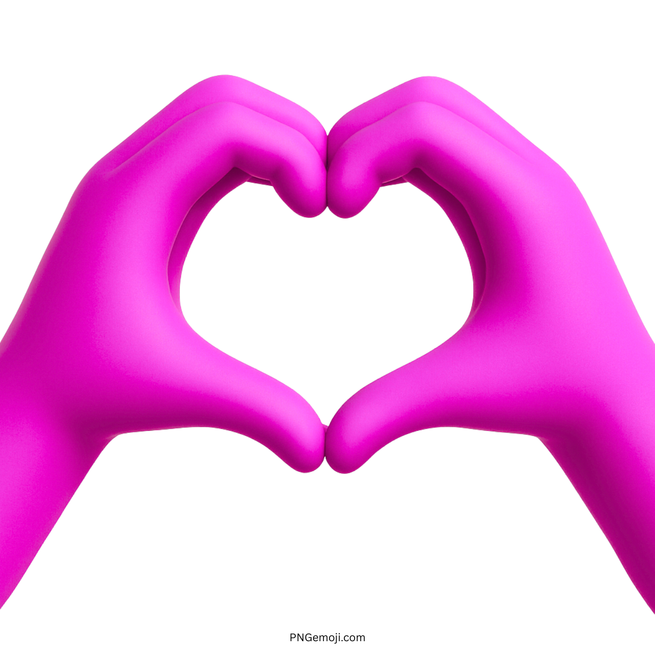 3D pink hands forming heart shape symbolizing cute love, affection, and friendship emoji