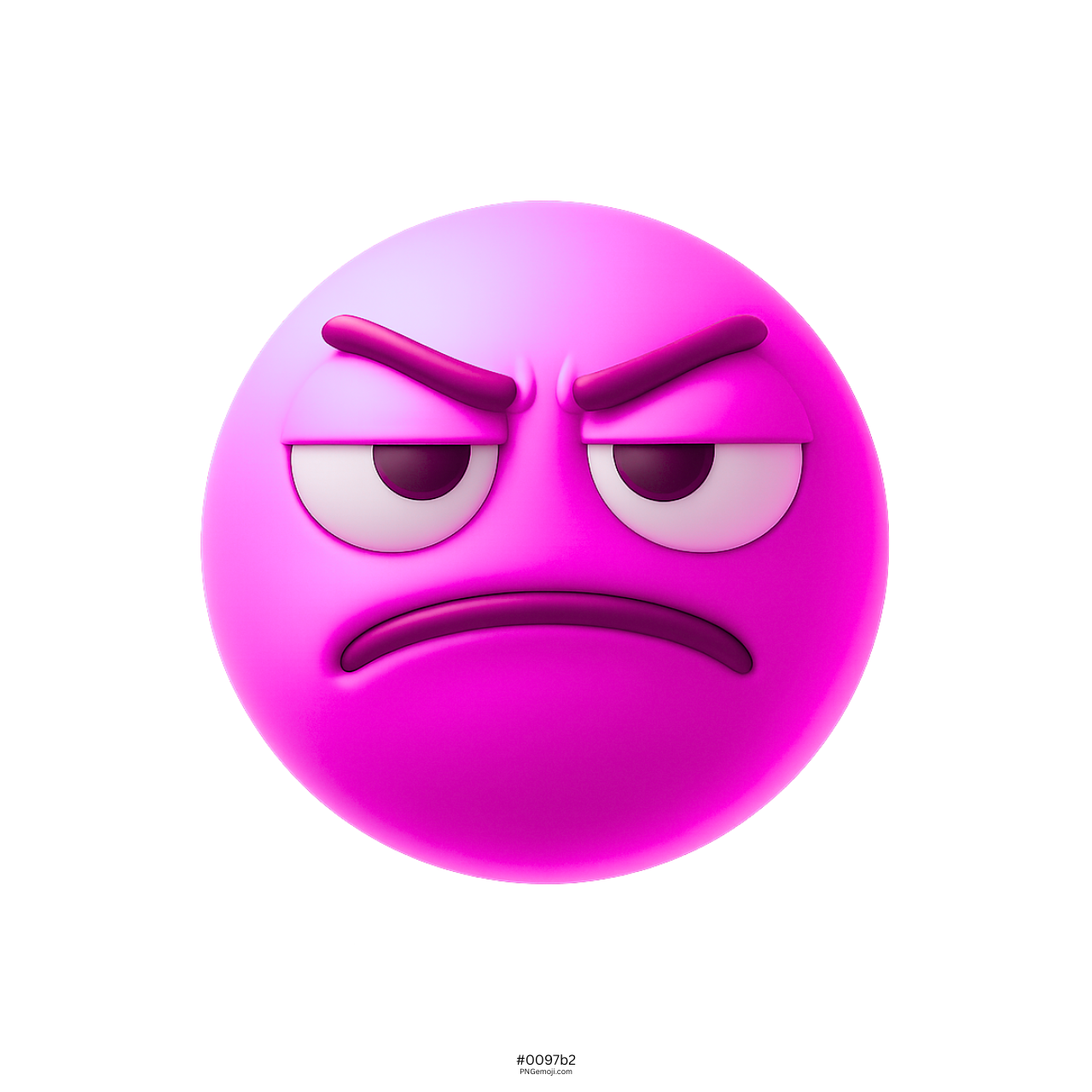 3D pink unamused face emoji with frowning mouth and unimpressed bored eyes