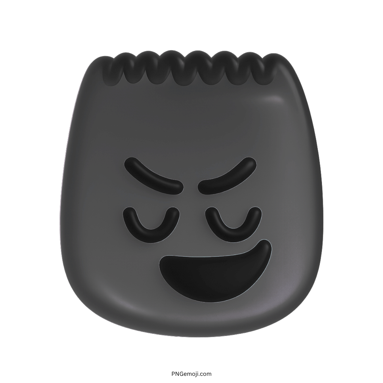 3D proud black TikTok emoji with confident smirk and stylish wavy hairstyle