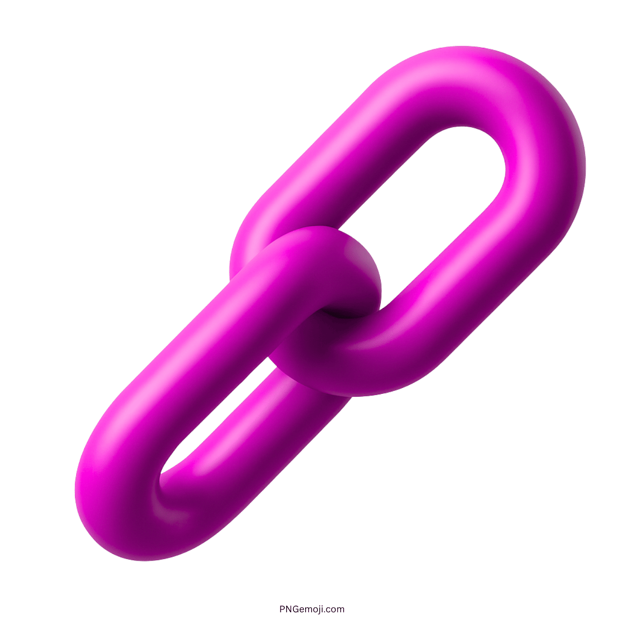 3D purple chain link emoji icon with modern rounded design and transparent background