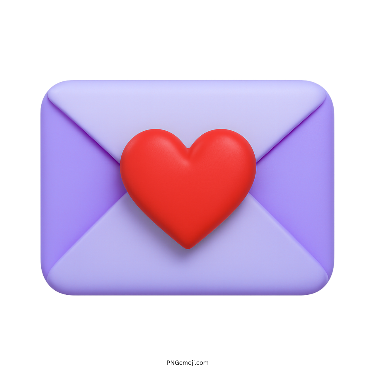 3D purple love letter emoji with red heart symbolizing love, romance, and affection