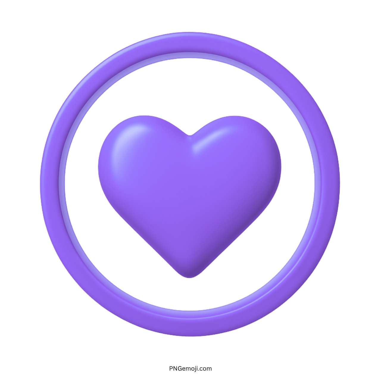 3D purple heart emoji symbol showing loyalty, elegance, compassion, and emotional strength