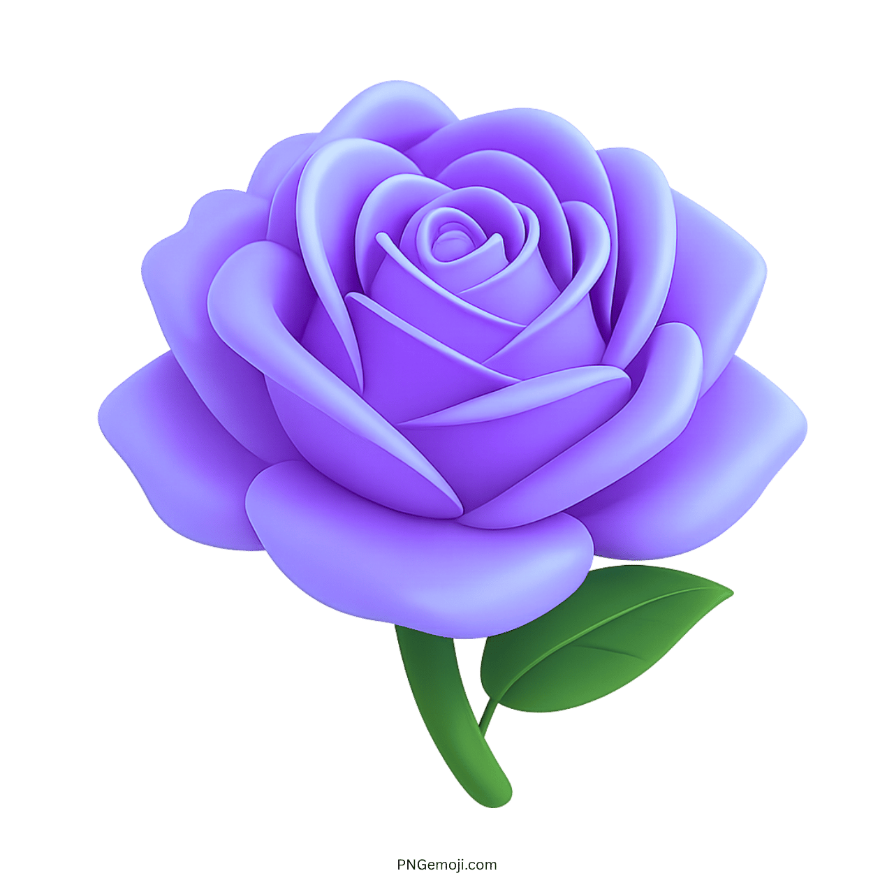 3D Purple Rose PNG with vibrant and realistic design