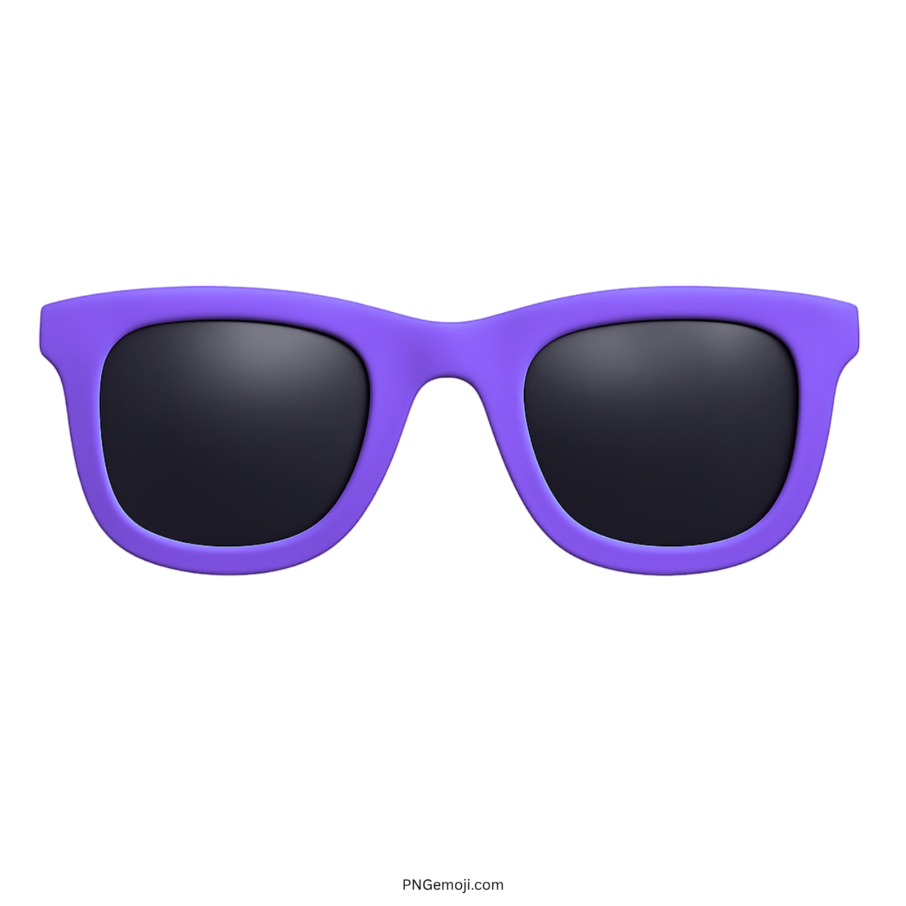 3D purple sunglasses emoji with black lenses on transparent background PNG clipart