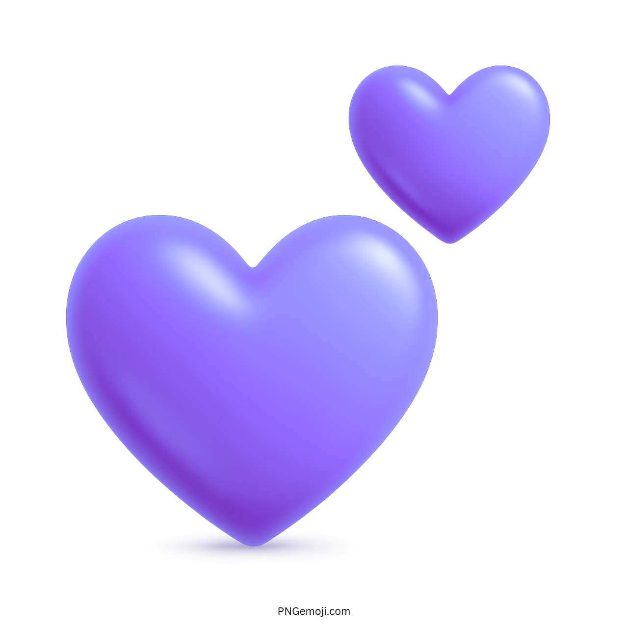 3D purple two hearts emoji symbolizing elegance, compassion, deep care and spiritual love