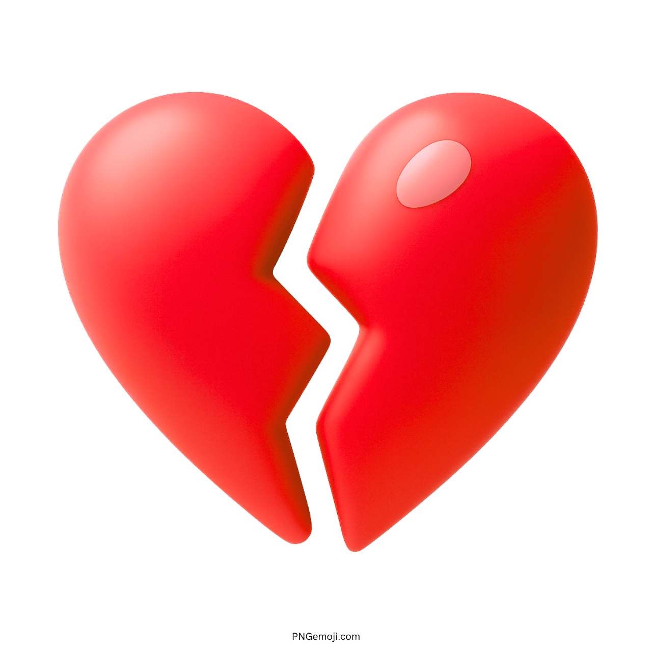 3D red heart break emoji showing sadness, emotional hurt, love loss, and heartbreak