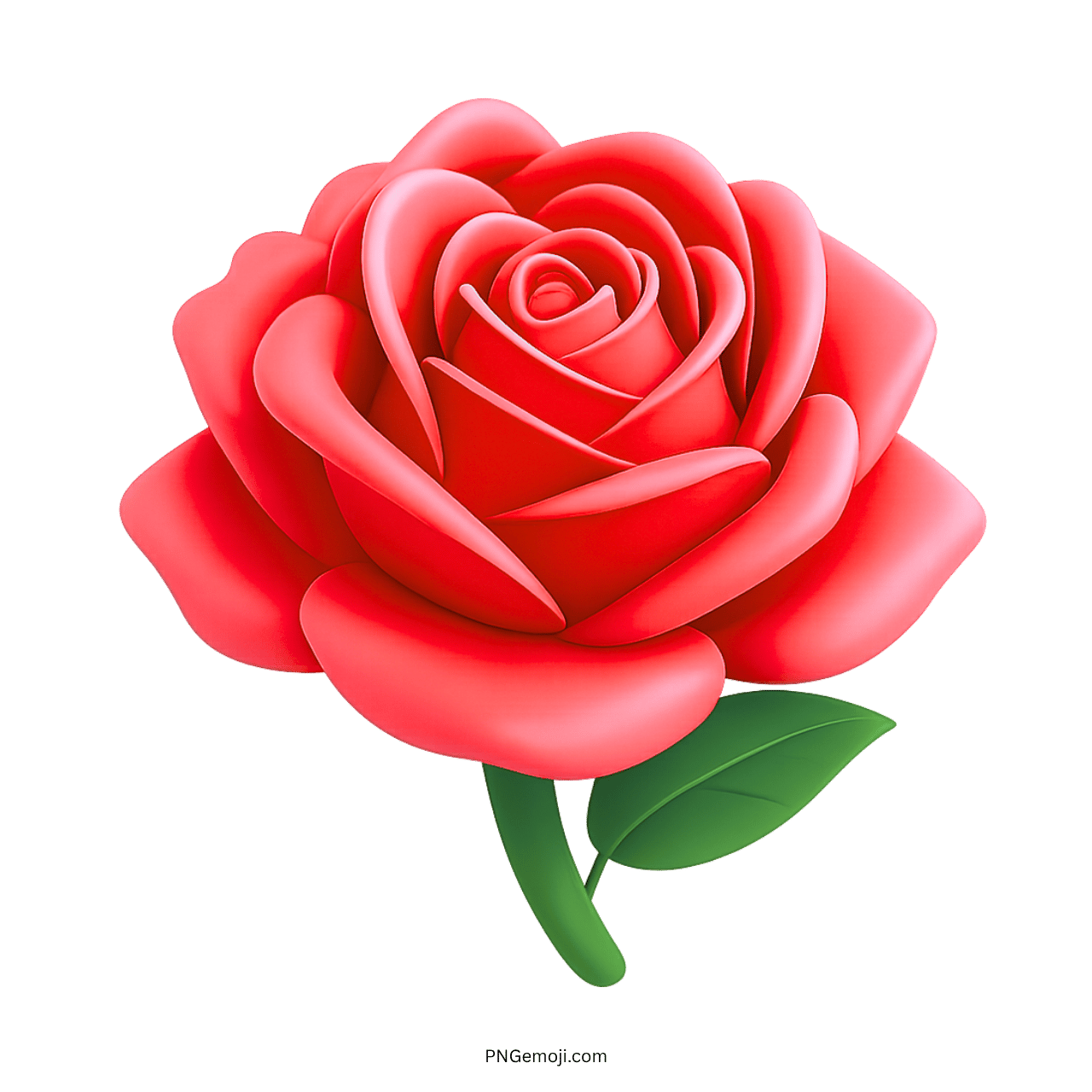 3D Red Rose PNG with vibrant and realistic design