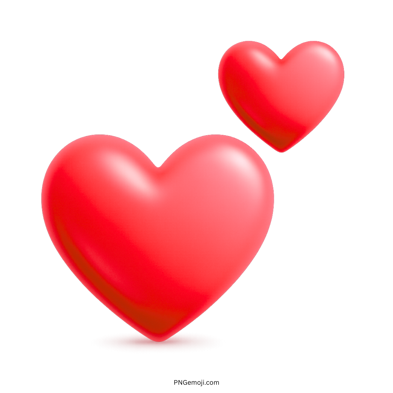 3D red two hearts emoji icon expressing deep love, romance, affection and emotional bond