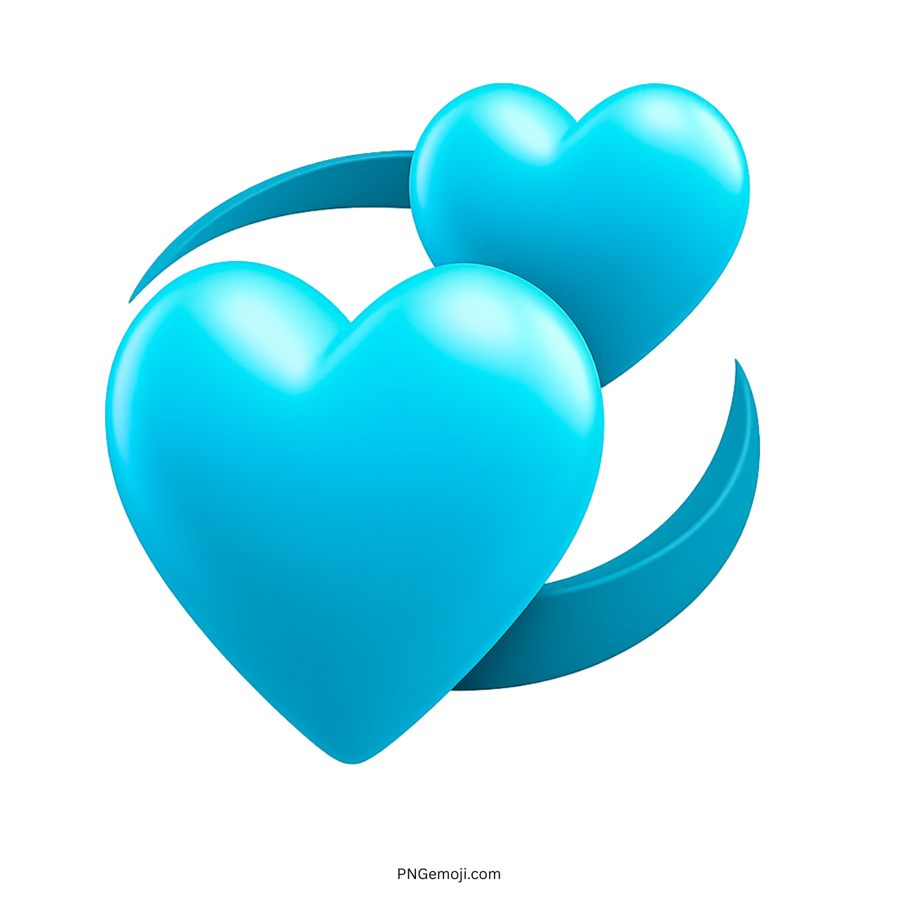 3D revolving blue hearts emoji representing love, affection, romance, and togetherness