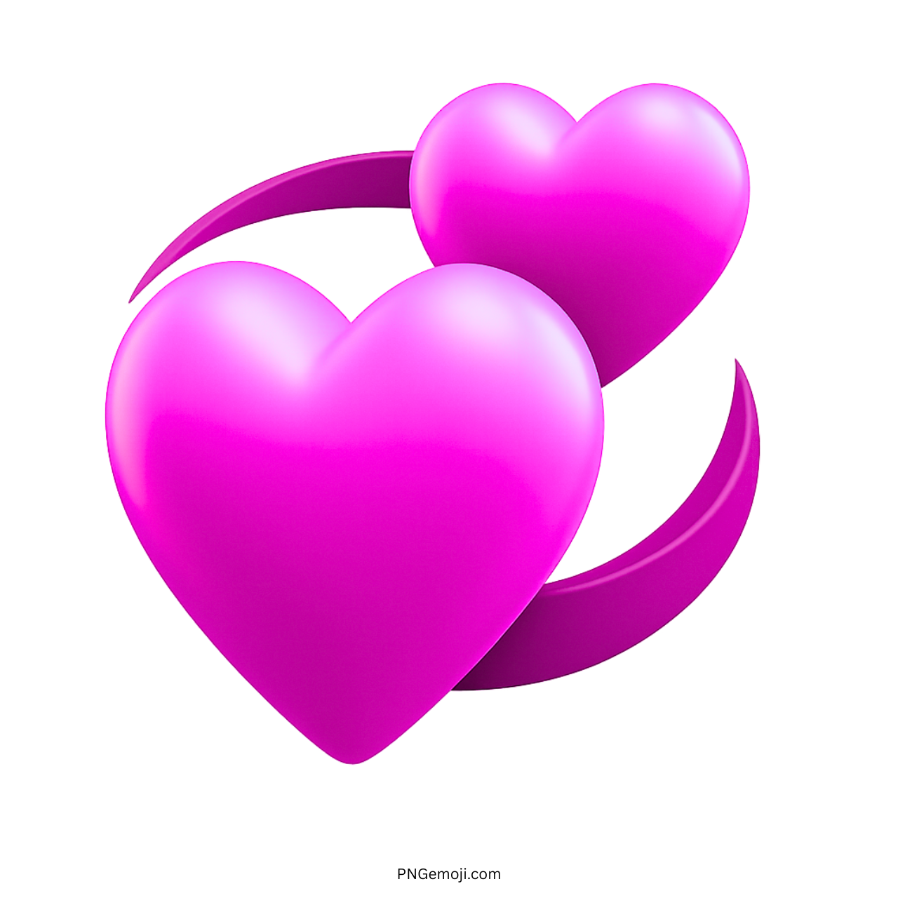 3D pink revolving hearts emoji symbolizing love, connection, romance, and passion